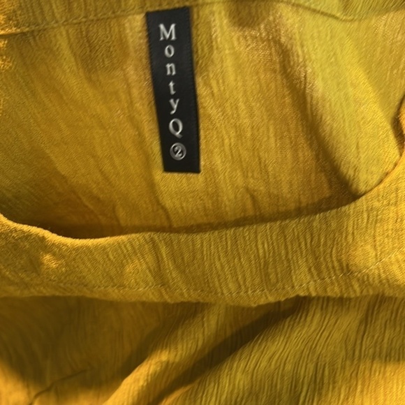 MontyQ,Lightweight Summer Maxi Tunic Asymmetrically Fitted,3/4 Sleeve in Saffron - Picture 11 of 13
